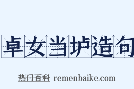 卓女当垆造句是什么意思的图片